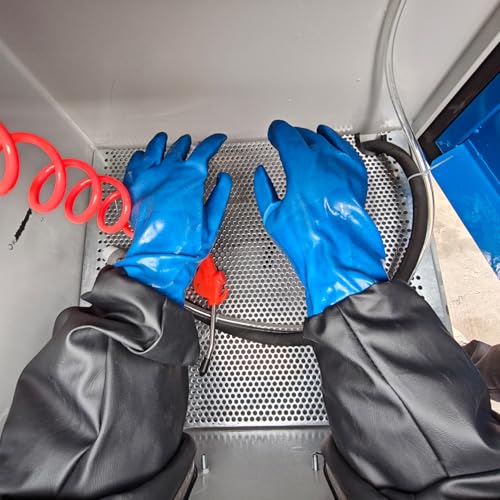 24.5-Inch Sandblasting Gloves Rubber Protective Hand & Arm Safety Gear