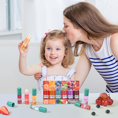 12-Piece Fruit Flavored Lip Gloss Set for Girls - Moisturizing