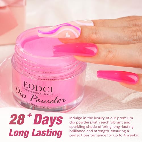 EODCI Pink AR049 1oz Jelly Dip Powder No UV Nail Lamp Needed Long-Lasting Manicure