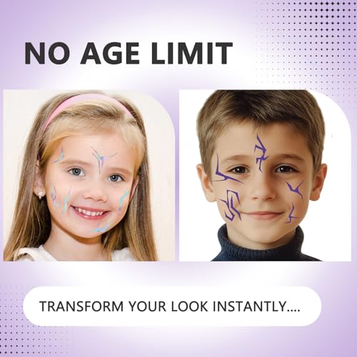 Purple Ombre Temporary Tattoos – 4 Pack Waterproof Body Art