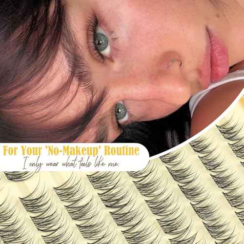 Short Lash Clusters Natural Cluster Eyelash Extensions 8-10-12MM Clear Band Cluster Lashes Extensions Wispy Individual Lashes CC-Curly Eyelash Clusters Pesta?as Postizas Naturales 144Pcs DIY Lashes