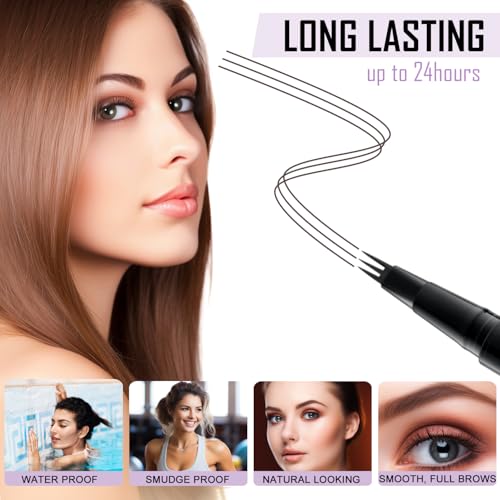 LAVONE 2-in-1 Waterproof Eyebrow Pencil & Microblading Pen - Dark Coffee