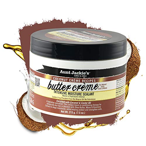 Aunt Jackie's Coconut Cr?me Recipes Butter Cr?me Intensive Moisture Sealant, Leave-In Conditioning Therapy for Dry Hair, 7.5 oz
