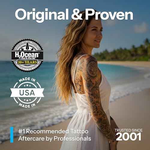 H2Ocean Blue Green Foam Soap - Tattoo Foam Soap for Tattoo Aftercare - Tattoo Care with Aloe Vera - Tattoo Moisturizer Soap - 7 oz