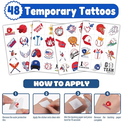 Baseball Party Favors Pack - 72 Pieces with Punch Balloons & Tattoos