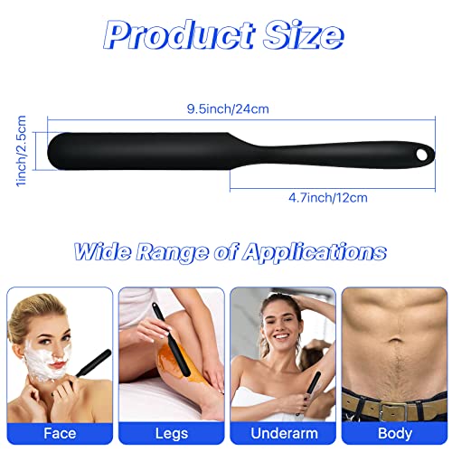 10 Pcs Non-Stick Wax Spatulas, Large Silicone Sticks Reusable Hair Removal Applicator Makeup Scraper for Home Salon Body Use