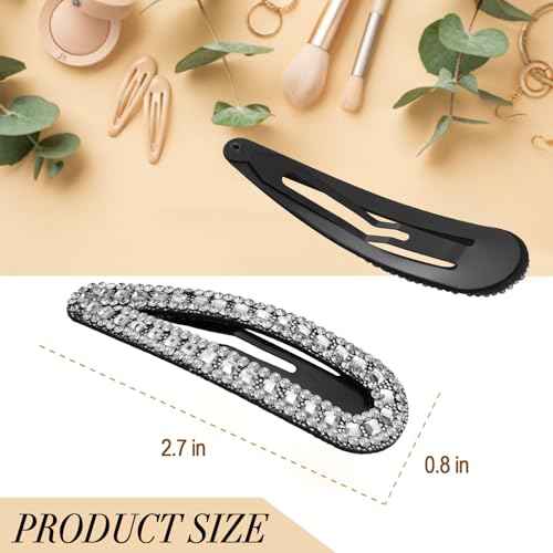 2PCS Rhinestone Hair Clips,Snap Hair Accessories,Decorative Hair Clips,Rhinestone Barrettes For Women Girls(SET14)