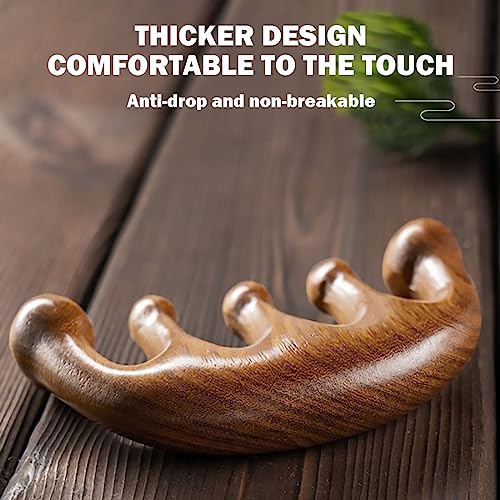 Wooden Scalp Massager - 100% Natural Green Sandalwood Comb