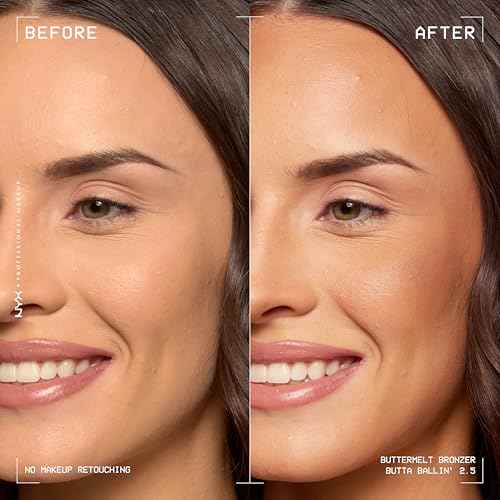 NYX PROFESSIONAL MAKEUP Matte Buttermelt Bronzer, Longwear Face Makeup with Up to 12 Hours of Wear, Vegan Formula - Butta Ballin (Medium Warm)