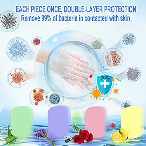 fancyou 400PCS Portable Paper Soap Sheets Refill(No Soap Box),Foaming Hand Soap for Travel,Mini Disposable Hand Washing Skin Friendly for Outdoor,Camping Hiking(Refill pack)