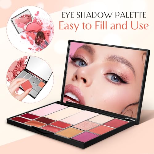 Beaupretty Magnetic Makeup Palette with Mirror - 15 Pans