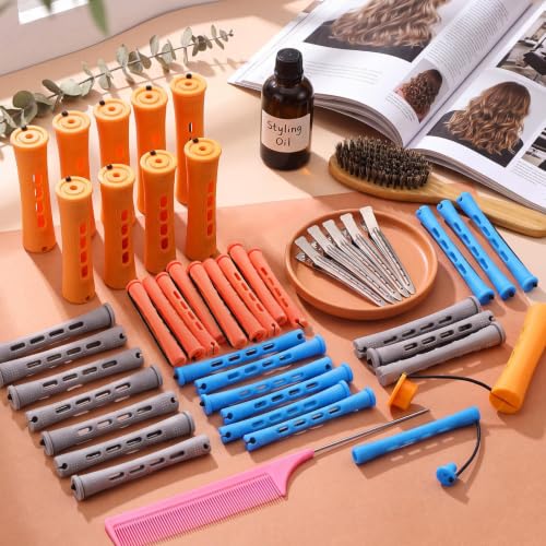 ProSuites 4 Sizes Hair Perm Rods Kit with 350 Perm Papers & Clips – MultiColor