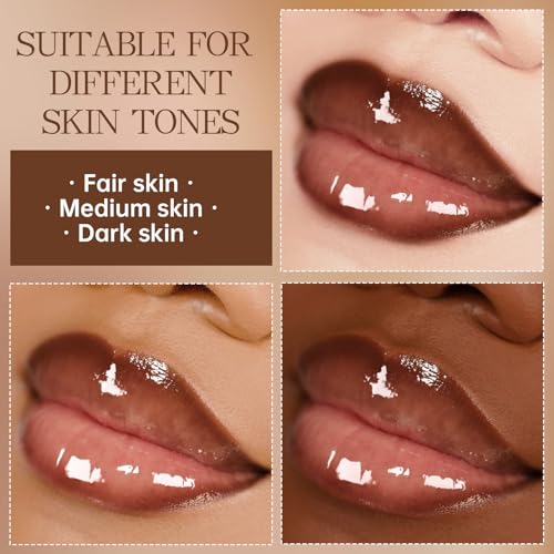 HOSAILY Lip Gloss & Liner Combo Set – Brown