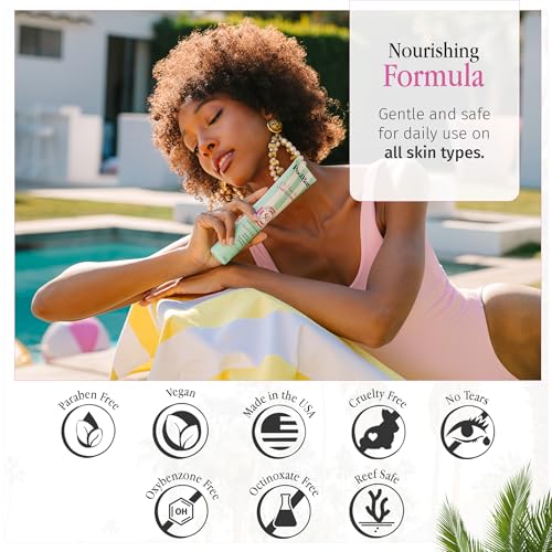 PoolBar SPF 50 Hydrating Mineral Body Sunscreen Cream for Women and Men Skin Care - Coconut Vanilla Scent Sun Care, Vegan and Water Resistant, Broad Spectrum Sunscreen, 130 ml (4.3 Fl. Oz) (Pack of 3)