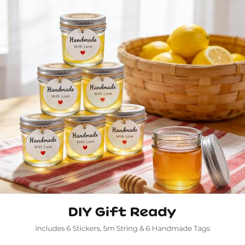 6 Pack 2oz Mini Mason Jars with Airtight Lids
