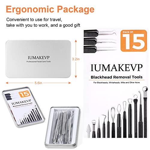 15 PCS Blackhead Remover Tool Kit | Professional Acne Extraction Set