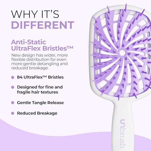 FHI Heat UNbrush Plus Vented Detangling Brush - Sugar Plum for Fine & Fragile Hair