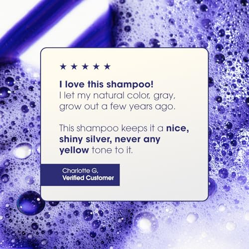 One 'n Only Shiny Silver Purple Shampoo - Argan Oil Toning Hair Shampoo for Blonde, Gray, White & Highlighted Hair - Moisturizes, Brightens & Reduces Brassiness (12 fl oz)