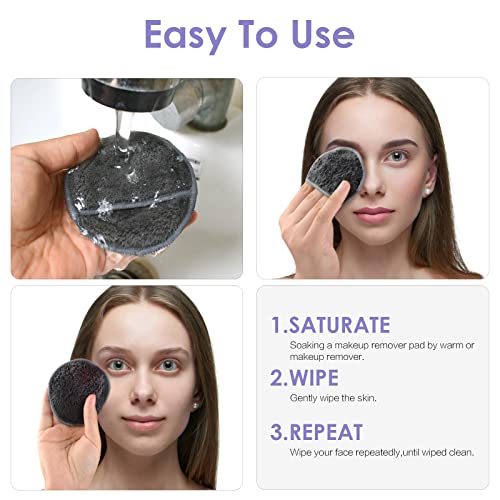 SUNLAND Reusable Makeup Remover Pads 16-Pack Microfiber