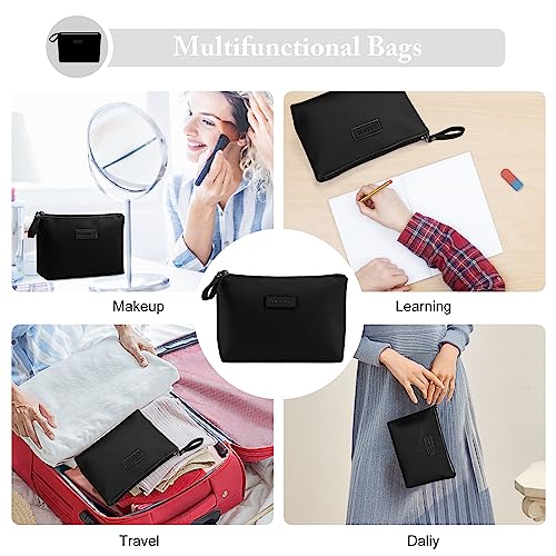 MAANGE Small Makeup Bag PU Leather Cosmetic Pouch with Zipper