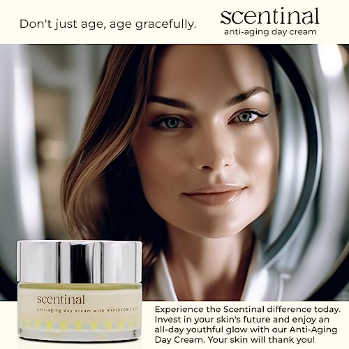 Scentinal Anti-Aging Day Cream with Hyaluronic Acid - Glow All-Day Hydration for Radiant, Youthful Skin (50 ml/1.7 Oz)