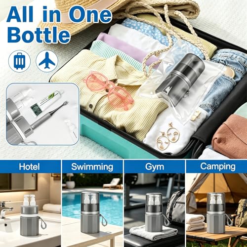 SelfTek 4-in-1 Travel Dispenser Bottle Set - 55ml Leak-Proof Containers