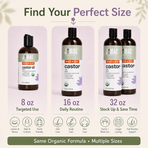 Organic Castor Oil Cold Pressed 32oz USDA Certified