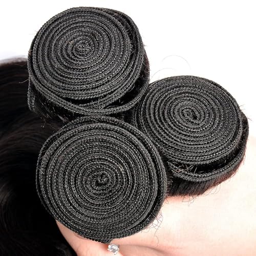 FuivJuix 1B Straight Human Hair Bundles - 20-24 Inch, 3 Pack