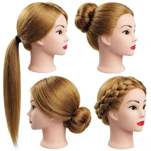 Real Hair Mannequin Head 28" - 80% Human Hair Cosmetology Training