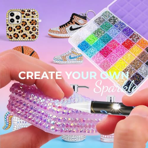 Bedazzling Kit 40000Pcs 3mm Rhinestones 40 Colors with B7000 Glue & Tools