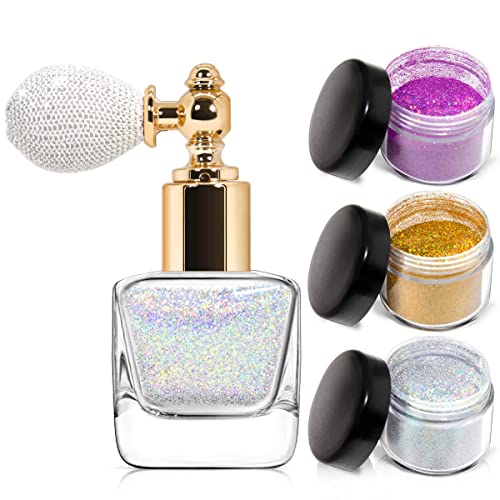 Body Glitter Spray - Silver Gold Pink Shimmer Powder with Bottle