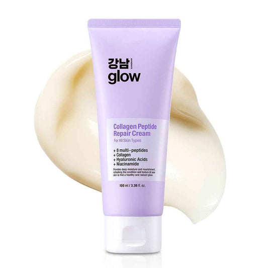 GANGNAM GLOW Collagen Peptide Repair Cream - Face Moisturizer with Collagen Peptides and Niacinamide, Day and Night Cream with Retinol, Korean Skin Care (3.38 fl.oz / 100ml)