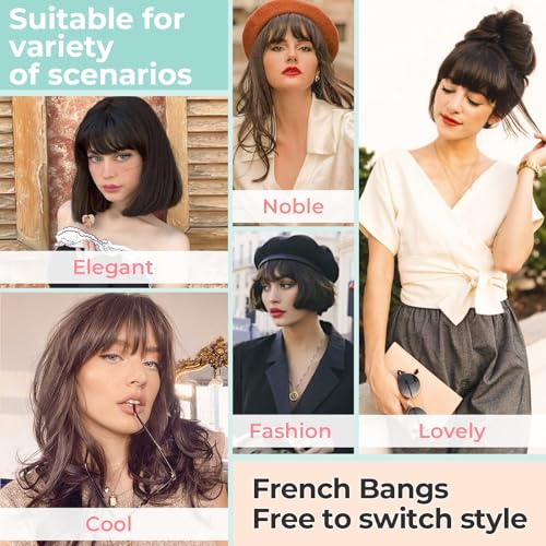 Cephermer Clip-In French Bangs Hair Extensions for Women
