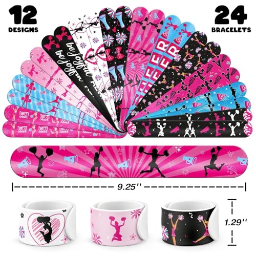 Cheerleading Party Favors Set - 36 Tattoos & 24 Slap Bracelets