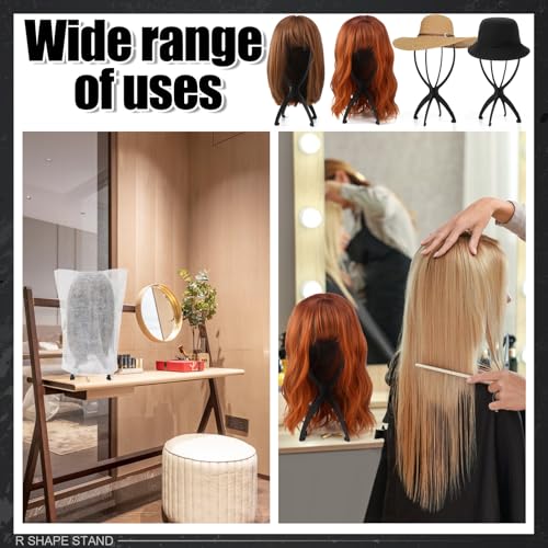 ProSuites 2 Pack Wig Stand with Dust Bags - Foldable Wig Holder