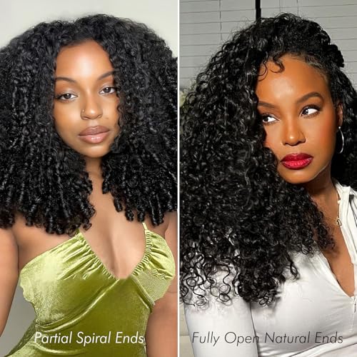 WEQUEEN 14 Inch Burmese Curly Human Hair Bundles - Natural Black