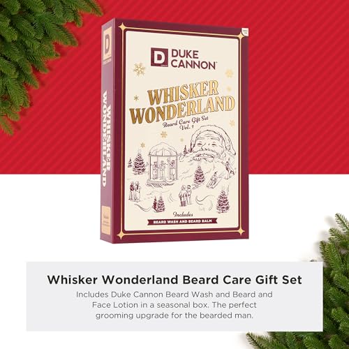 Duke Cannon Whisker Wonderland Beard Care Gift Set ? Beard Wash + Beard & Face Lotion ? Holiday Kit for Men ? Barley & Wheat Protein ? Vitamin B & E ? Light Citrus Scent ? Grooming Gift