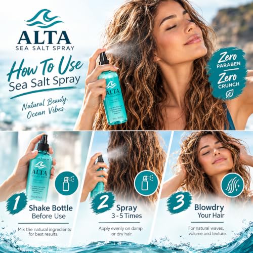 ALTA Sea Salt Spray for Hair – Texturizing & Volumizing Beach Waves, Natural Hold