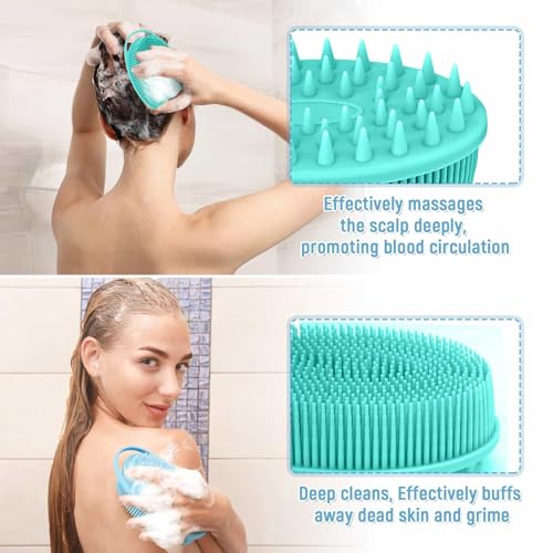 Silicone Body Scrubber with Scalp Massager - 2 Pack