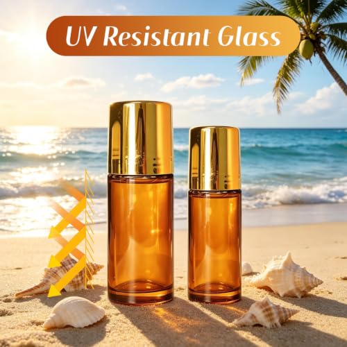 Rose Quartz Essential Oil Roller Bottles 2 Pack 50ml & 30ml