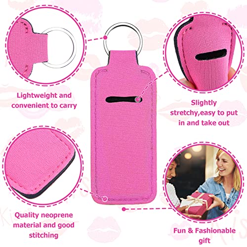 Tudomro 40 Pack Lipstick Keychain Holder with Clip Colorful Portable Lip Balm Holder Keychain for Women(Multicolor Clips)