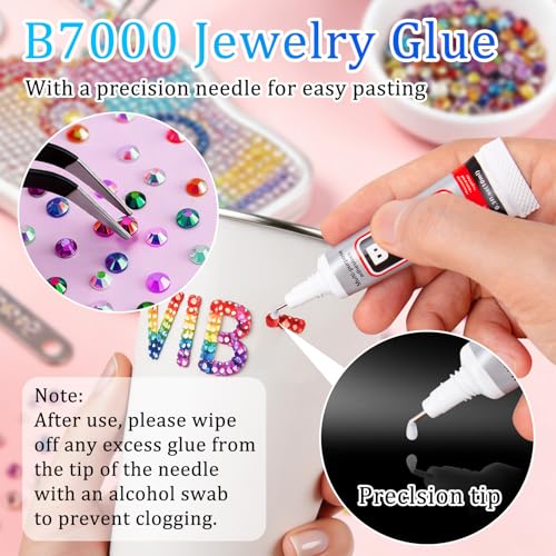 43500 Resin Rhinestones 3mm 40 Colors Flatback Gems & Glue Kit