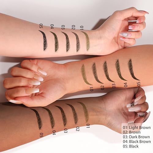4-Tip Microblading Eyebrow Pencil with Clear Gel - Waterproof