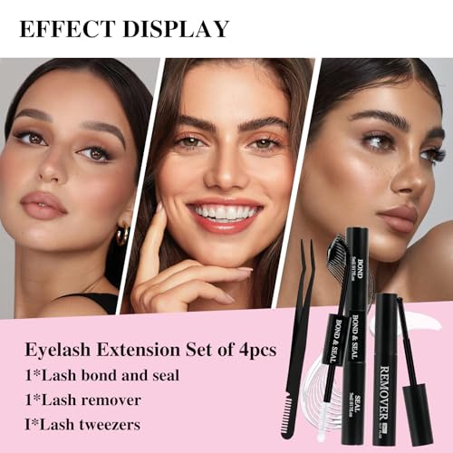 Mayhug 4-in-1 Lash Bond and Seal Kit with Remover & Tweezers