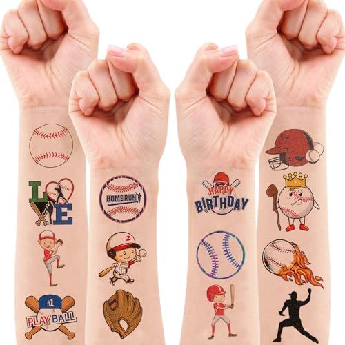 120 PCS Baseball Temporary Tattoos for Kids | Sports Party Favors