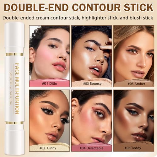 6-in-1 Cream Contour & Highlighter Stick Makeup Kit