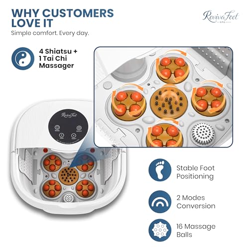 Collapsible Heated Foot Spa with Shiatsu Massage & Bubbles