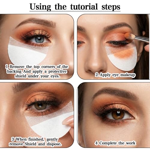 200pcs Eyeshadow Shields, Lint Free Eyeshadow Shield Gel Pad Under Patches, Eye Shadow Pads Stencils Under Eye Pads, Prevent Makeup Residue for Eyelash Extensions, Eyeliner, Lip and Tinting Makeup