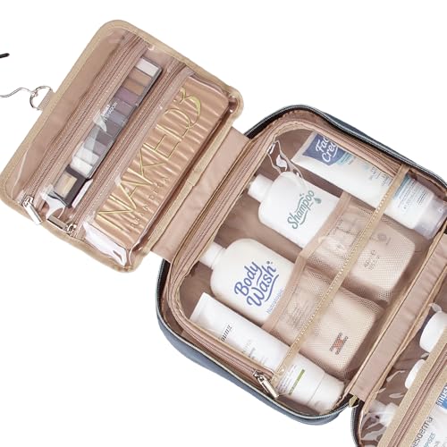 NISHEL Hanging Toiletry Bag for Women, Organizer for Full-Size Toiletries