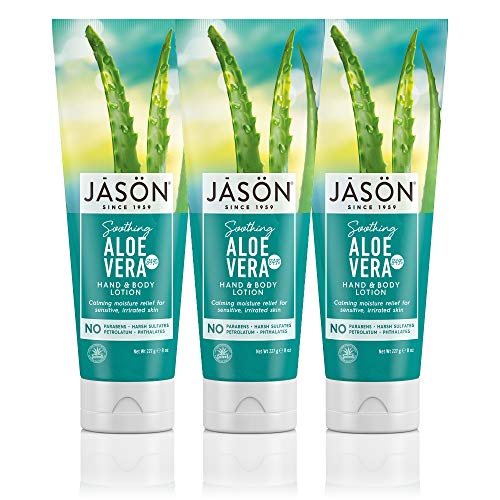 JASON Soothing 84% Aloe Vera Hand and Body Lotion (IASC Certified), 8 Ounce Bottle (Pack of 3)